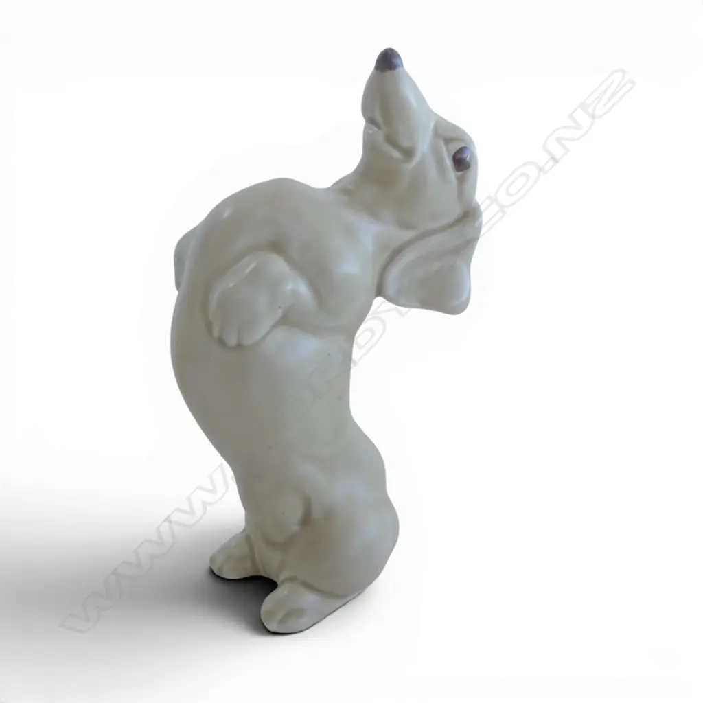 2 SYLVAC FIGURINES; BOXER PUPPY #2331, H.130 & BEGGING DACHSHUND #3175, H.140mm Image 1++
