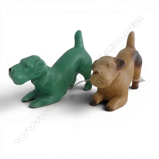 2 SYLVAC DOG FIGURINES #1512, H.80 x 110mm