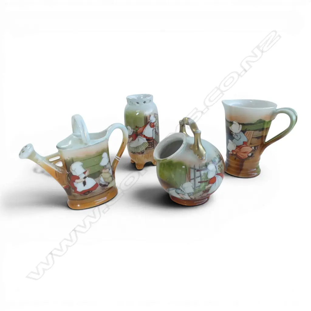 4 PCS ROYAL BAYREUTH SUNBONNET BABIES, H.90mm tallest Image 1++