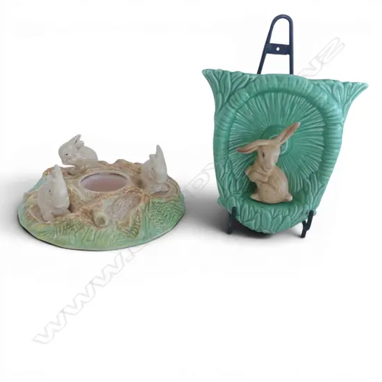 2 PCES SYLVAC CHINA, WALL POCKET & DISH 205mm dia