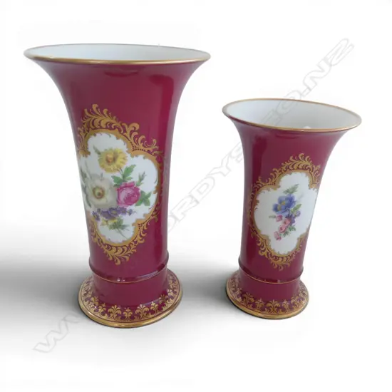 2 GERMAN KAISER PORCELAIN VASES COMTESSE PAT H2590 & 200MM