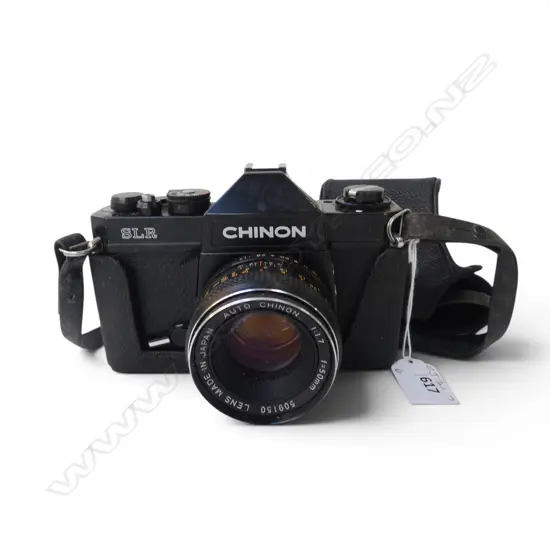 CASED VINTAGE CHINON 35mm SLR CAMERA
