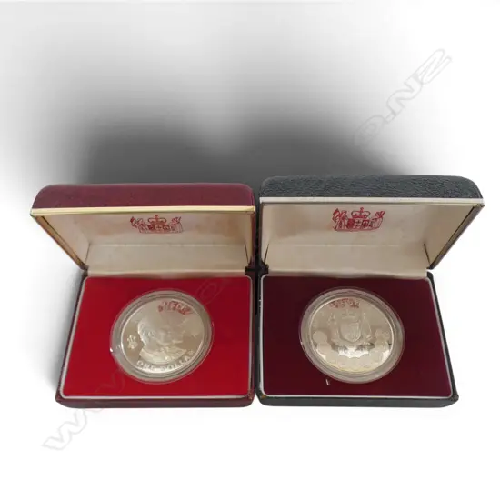2 CASED NZ PROOF SILVER DOLLARS 1983 & FIFTIETH ANNIVERSARY 1933-1983