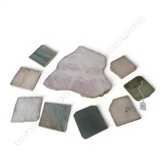 9 ANTHROPOLOGY GILDED AGATE COASTERS