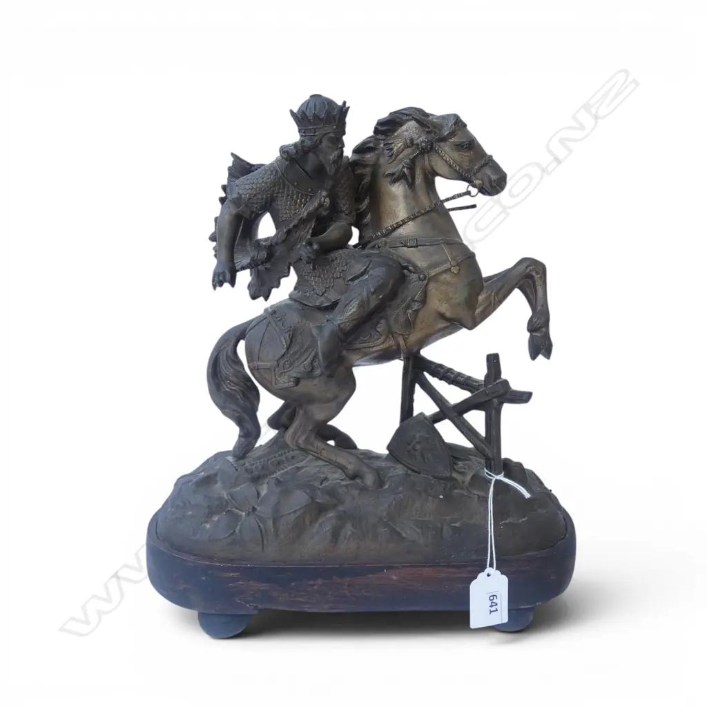 SPELTER SOLDIER ON HORSEBACK H.310mm Image 1++
