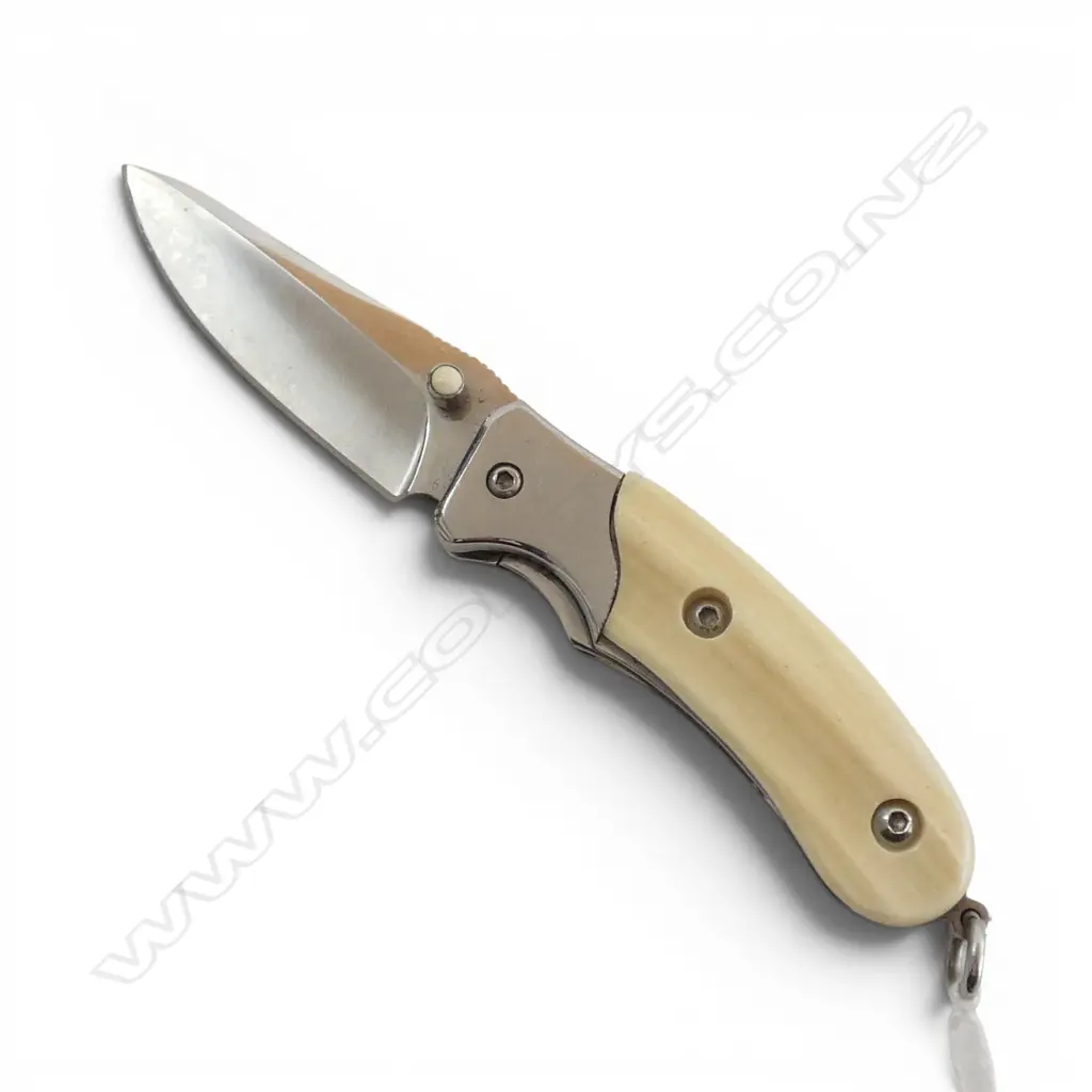 FOLDING P.K. STAINLESS STEEL & IVORY HANDLE L.85mm Image 1++