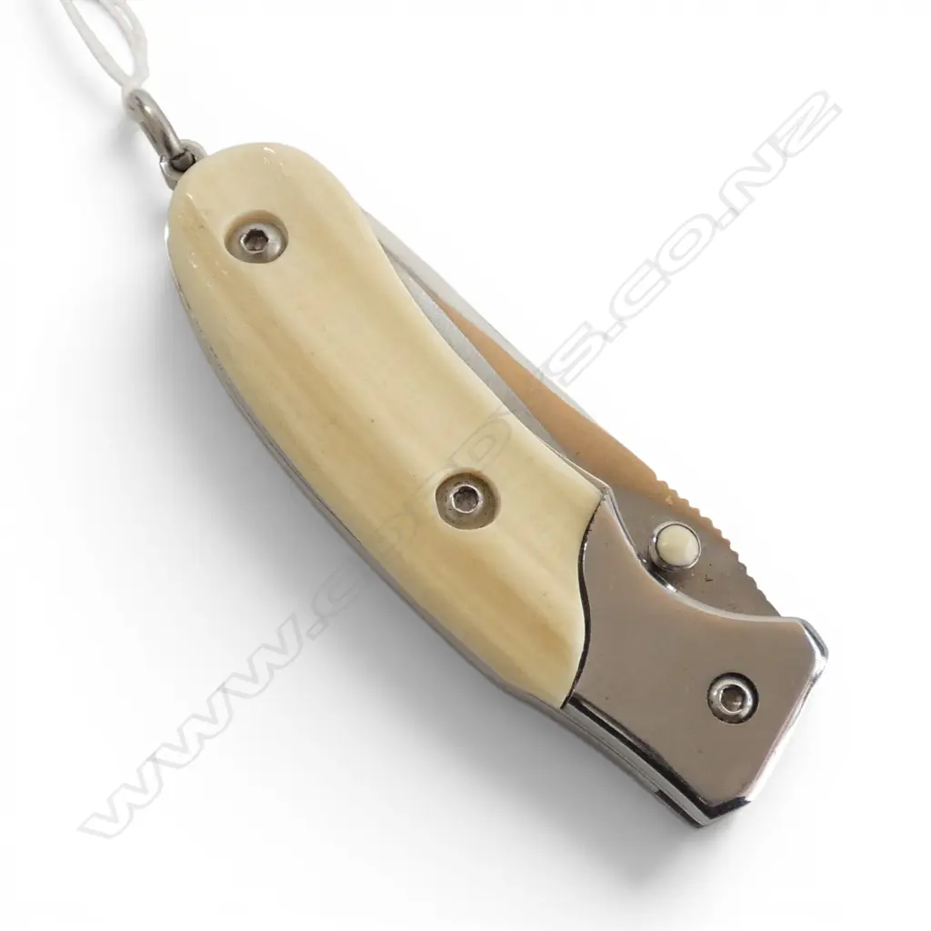 FOLDING P.K. STAINLESS STEEL & IVORY HANDLE L.85mm Image 1++