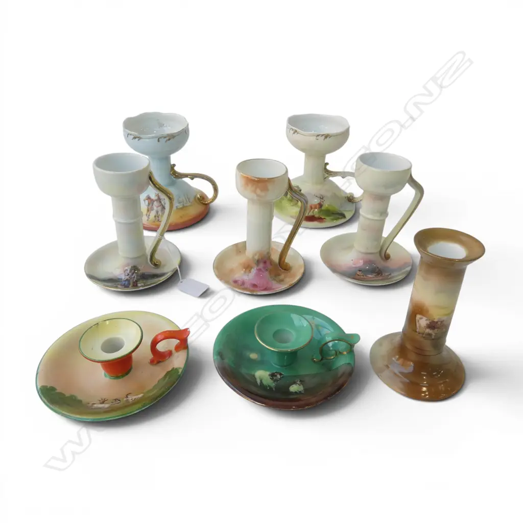 8 ROYAL BAYREUTH CANDLESTICKS / CHAMBERSTICKS Image 1++