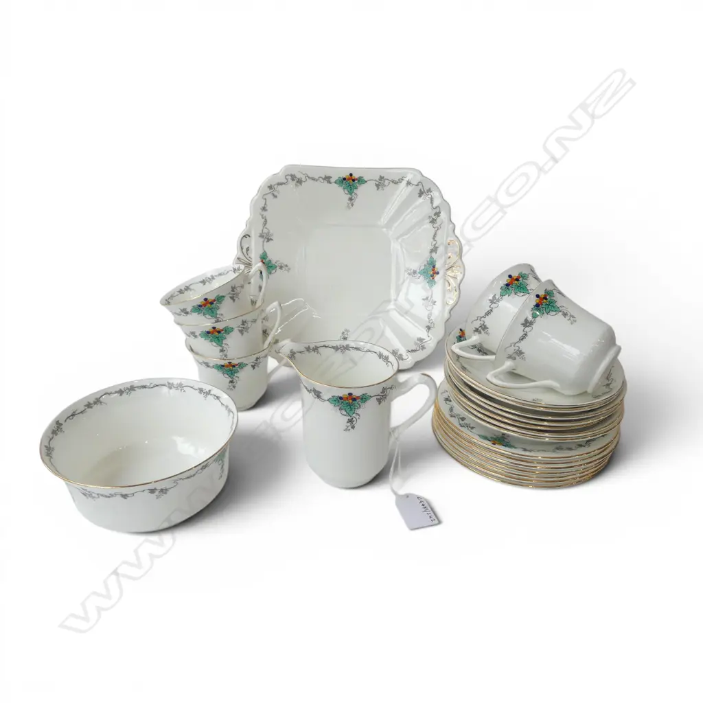 PART SHELLEY TEASET CAKE PLATE C/SUGAR 5CSPS ETC Image 1++