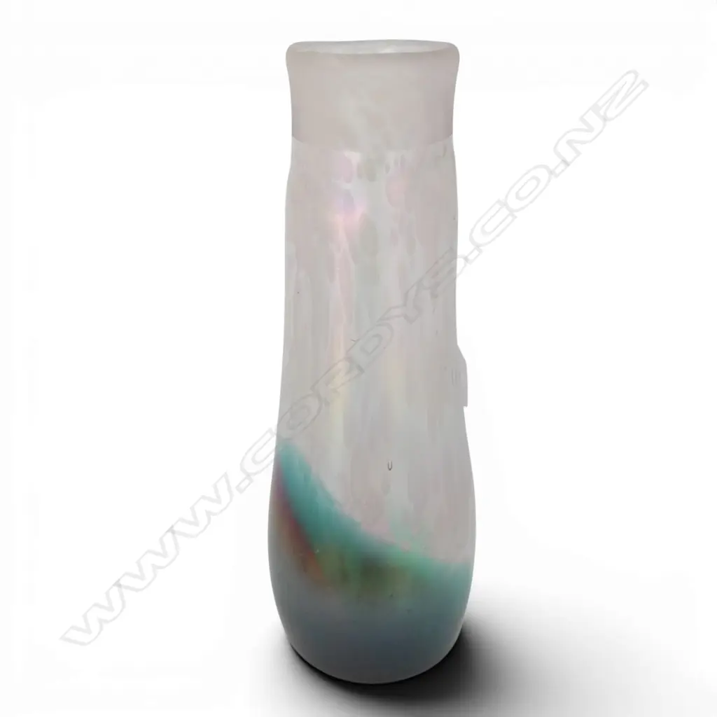 NZ STUDIO GLASS VASE SIGNED NEIL SIMPSON H320MM Image 1++