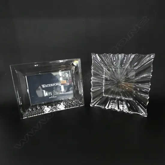 2 CRYSTAL PHOTO FRAMES, 1 WATERFORD & ANOTHER 