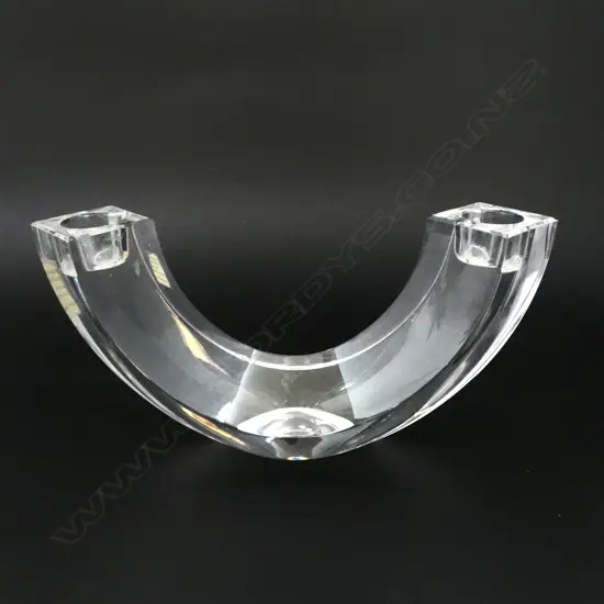 NACHTMANN MARC AUREI MID CENTURY CRYSTAL TWIN CANDLE HOLDER L200MM