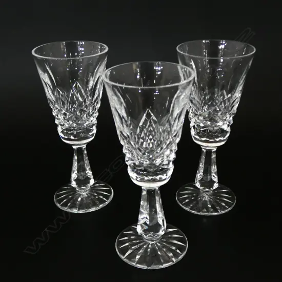 3 WATERFORD  SWEET WINE GLASSES H135MM