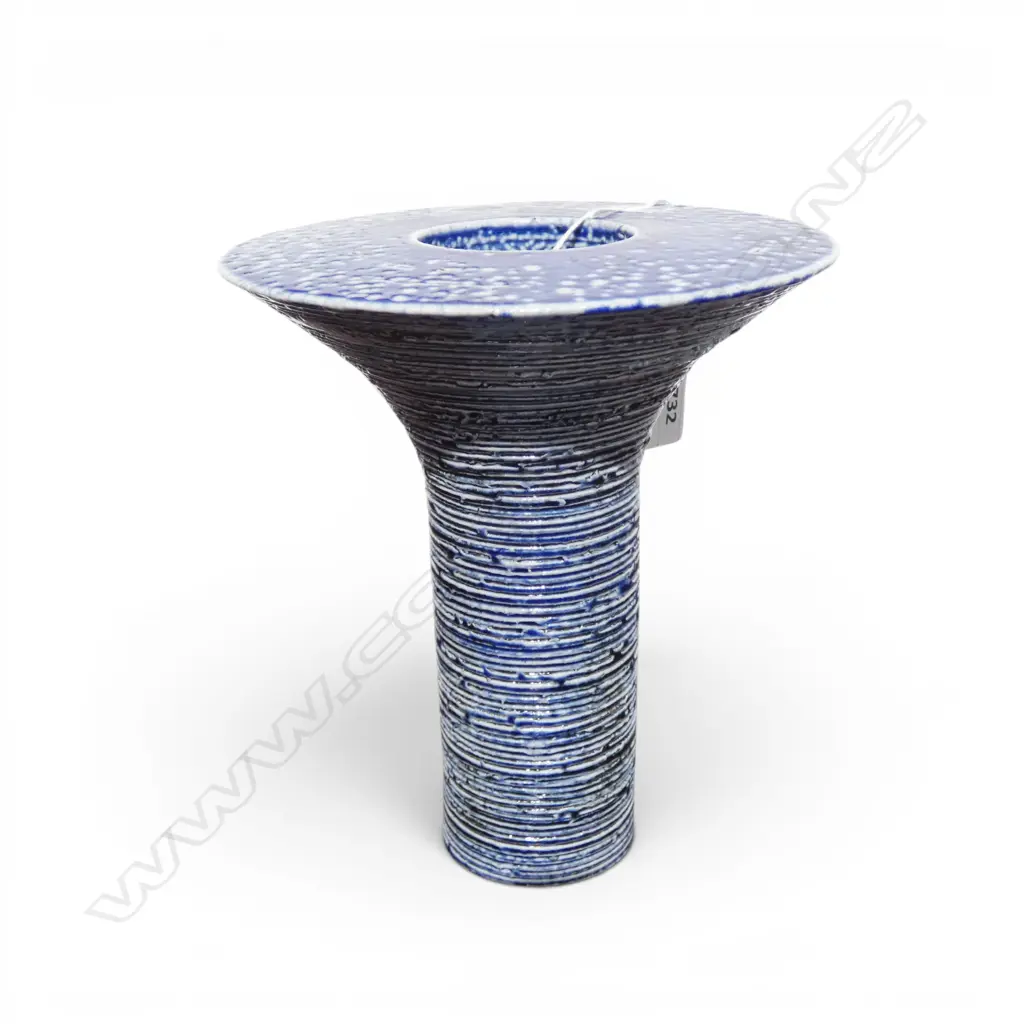 Graham Ambrose 'Double Walled Blue' ceramic salt glazed vase. H.184mm. See biographical details on previous lot Image 1++