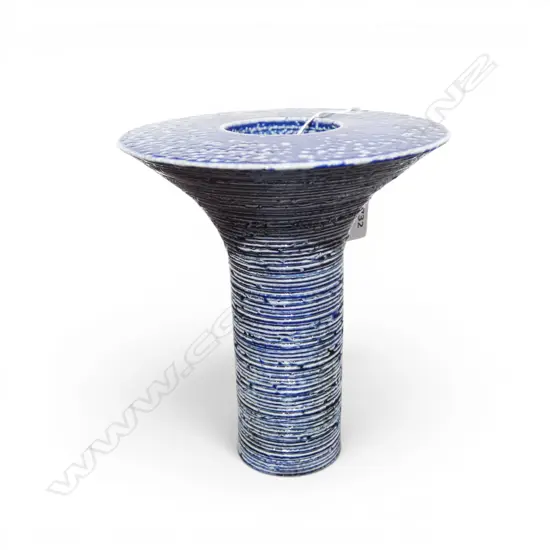 Graham Ambrose 'Double Walled Blue' ceramic salt glazed vase. H.184mm. See biographical details on previous lot