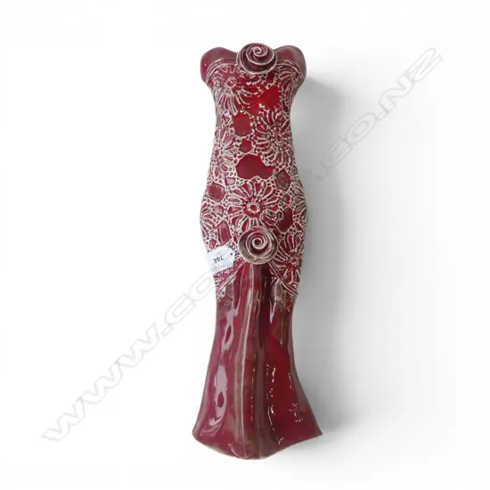 RED POTTERY FIGURAL WALL PLAQUE H420MM