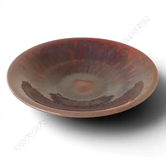 LARGE RED STUDIO POTTERY BOWL DIA 370MM