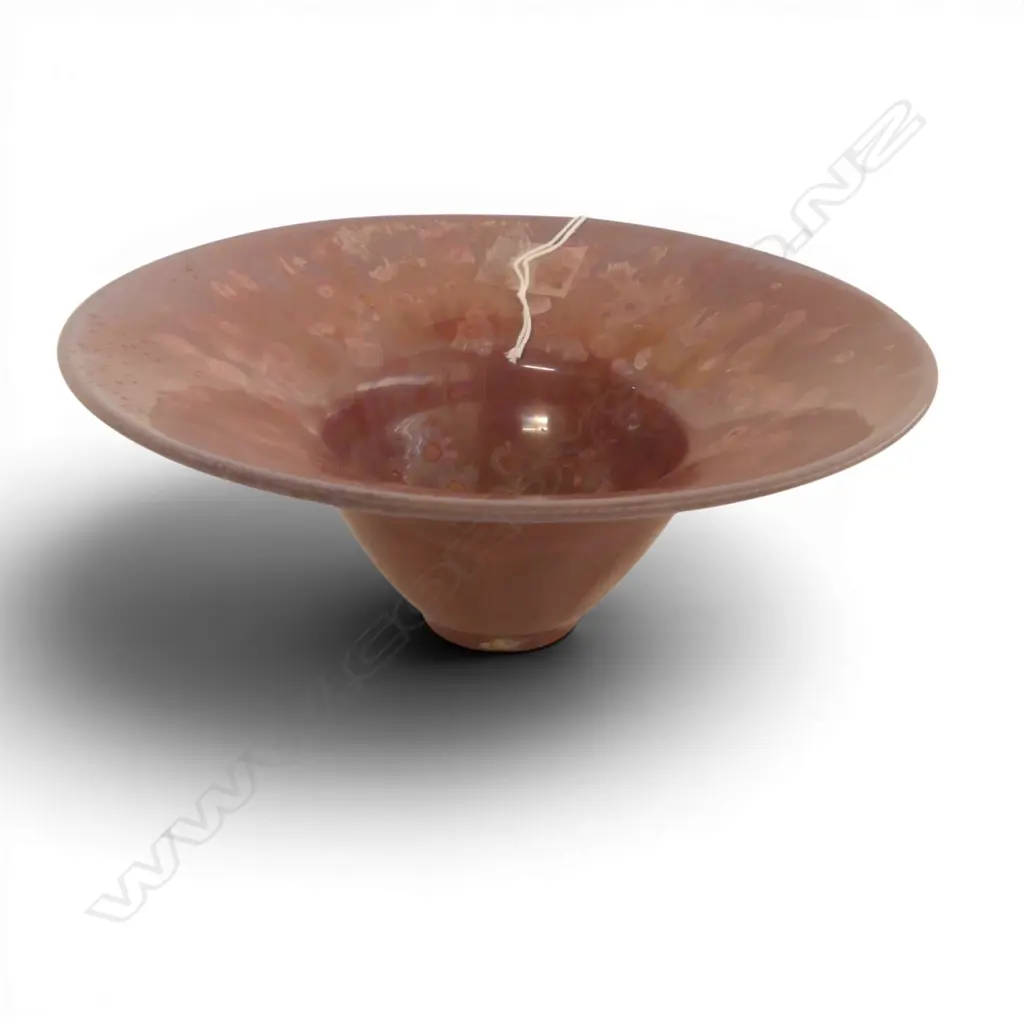 CRYSTALINE PINK STUDIO POTTERY BOWL BY FLORA CHRISTELLER  DIA170MM Image 1++