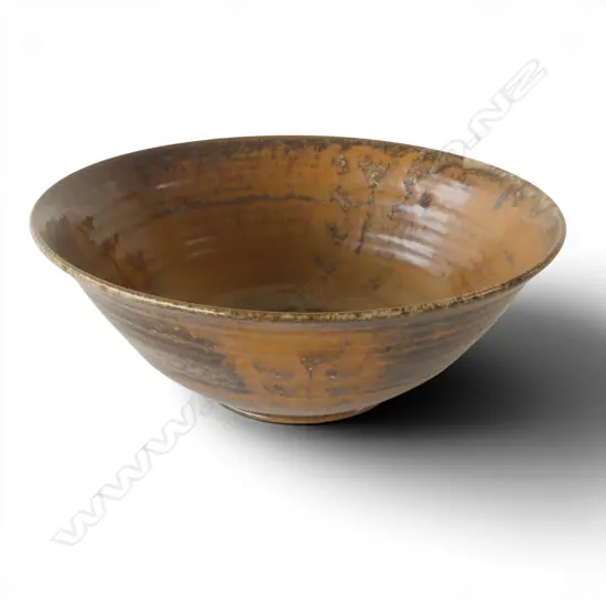 STUDIO POTTERY BOWL BROWN GLAZE DIA280MM