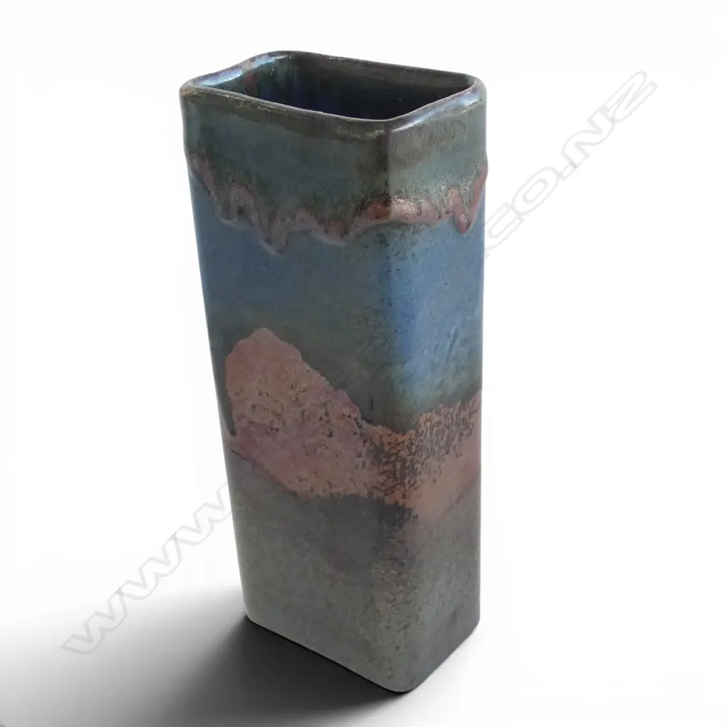 PAUL WOTHERSPOON STUDIO POTTERY SQUARE SHAPED VASE H220MM Image 1++