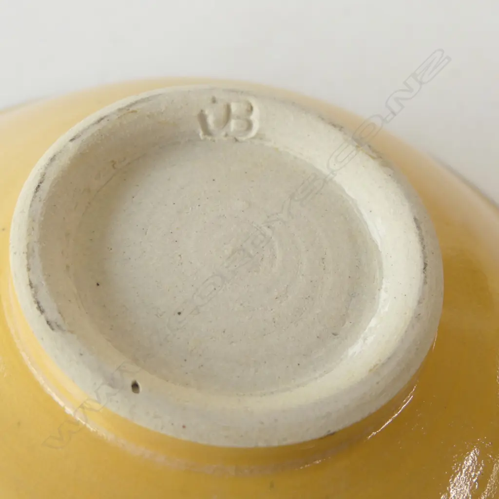 YELLOW & BLUE NZ STUDIO POTTERY BOWL DIA240MM Image 1++