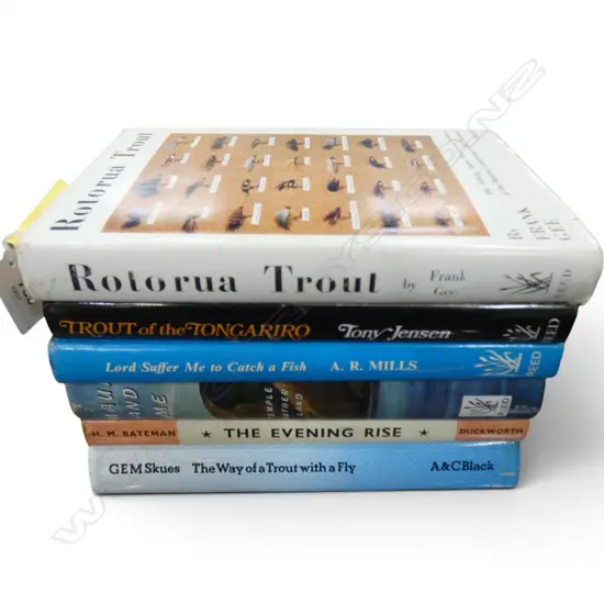 6 VINTAGE NZ FLY FISHING BOOKS – ROTORUA TROUT, MAUI & ME, TROUT TONGARIRO ETC