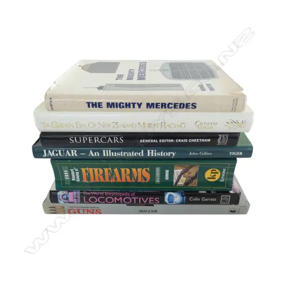 7 BOOKS; CARS / GUNS / TRAINS ETC