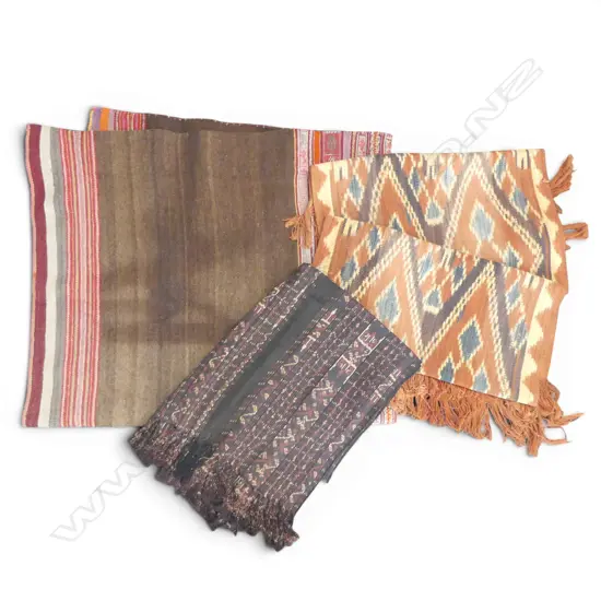 4 INDONESION HAND WOVEN FABRICS LARGEST L1140MM