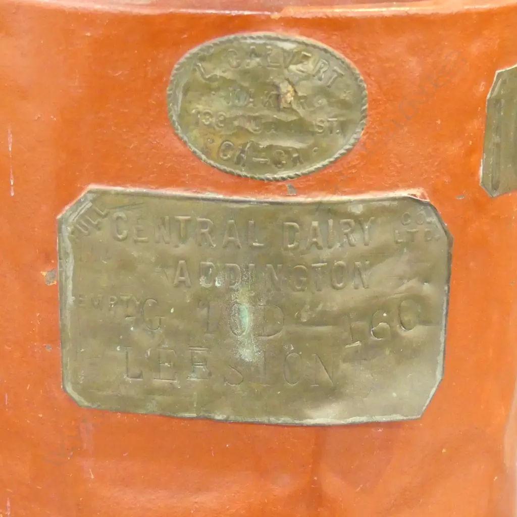 VINTAGE NZ DAIRY MILK CAN "CENTRAL DAIRY ADDINGTON" , A/F Image 1++