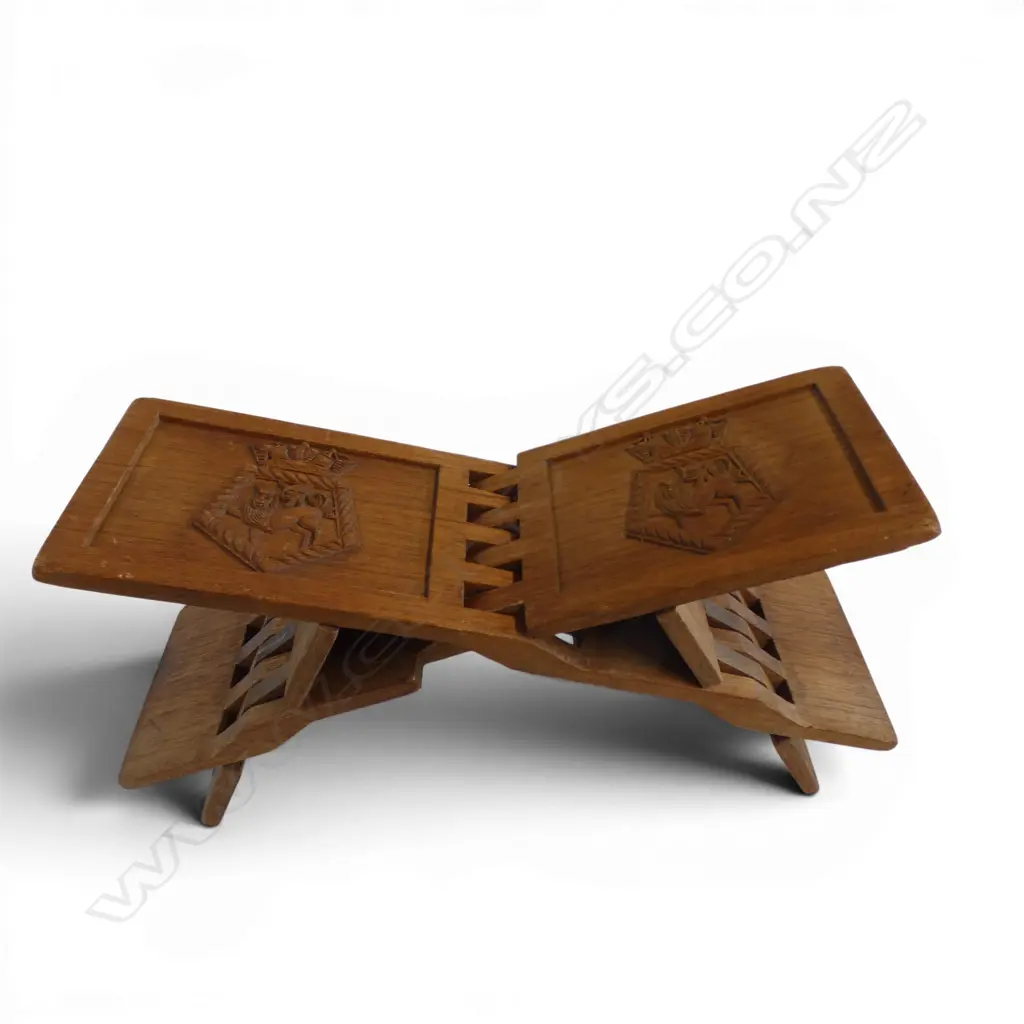 CARVED WOODEN FOLDING STOOL 530x170x255mm Image 1++
