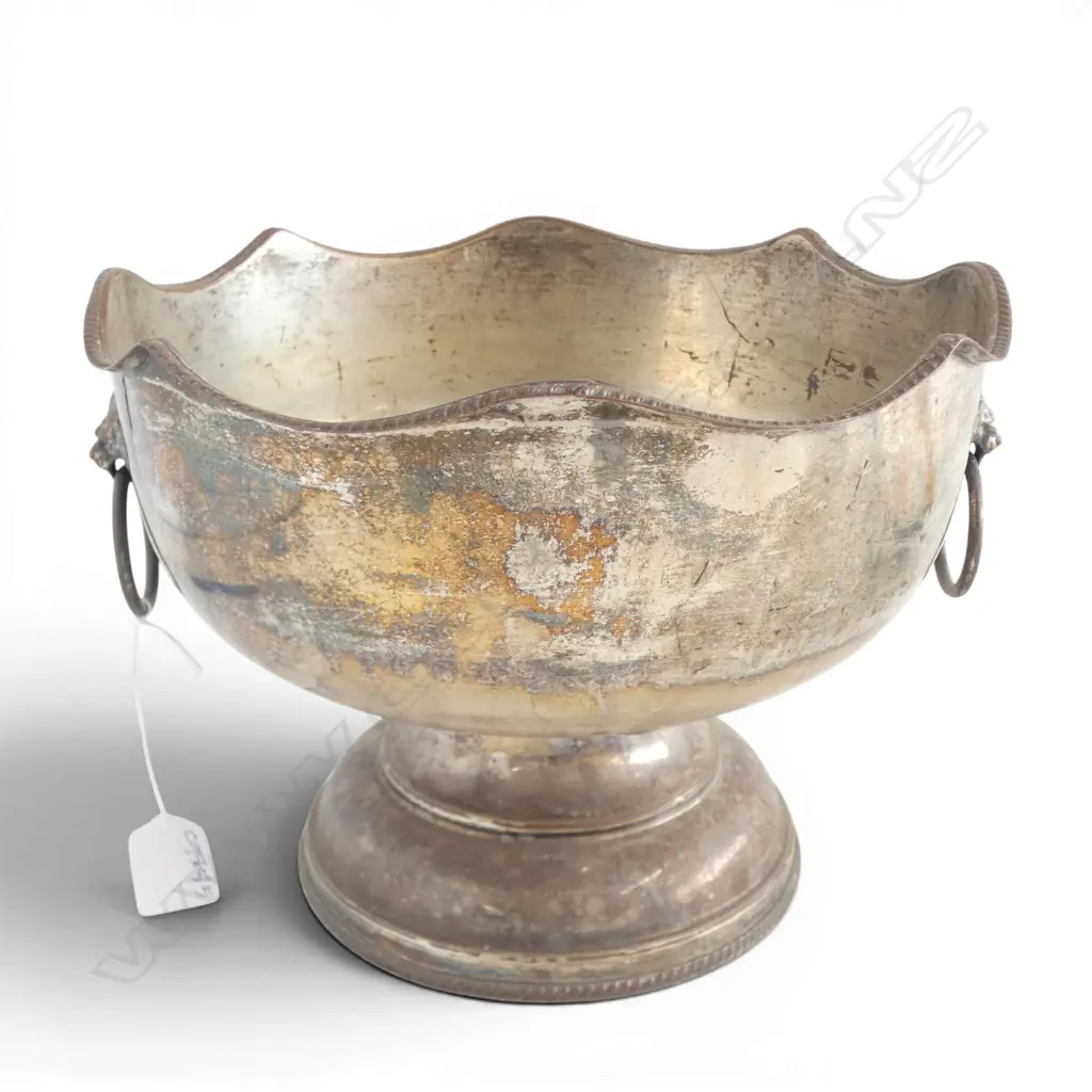 LG SILVER OVER COPPER FOOTED BOWL H.185mm, 250mm dia Image 1++