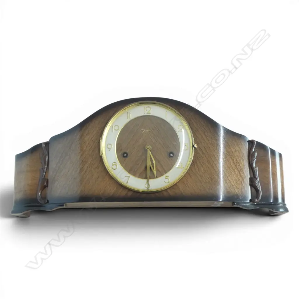 LRG JUNGHAM'S OAK MANTLE CLOCK, H.200 x 500mm Image 1++