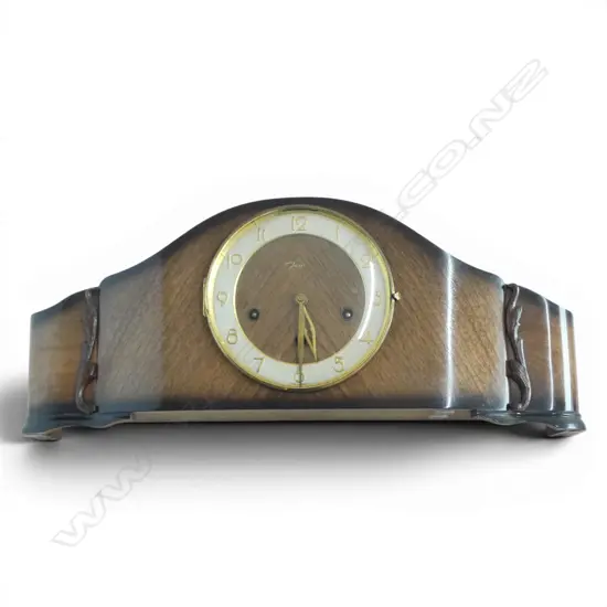 LRG JUNGHAM'S OAK MANTLE CLOCK, H.200 x 500mm