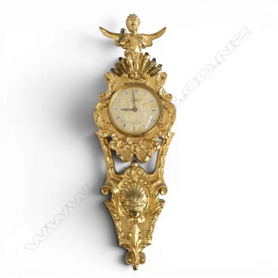 WEST GERMAN GILT WALL CLOCK L500MM