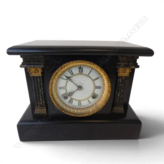 ANTIQUE WATERBURY MANTEL CLOCK W.330mm