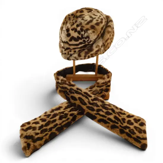 VINTAGE OCELOT HAT & SCARF
