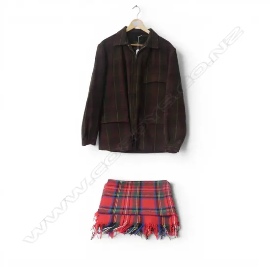 SWANNDRI JACKET SIZE XXOS + RED WOOL TARTAN BLANKET