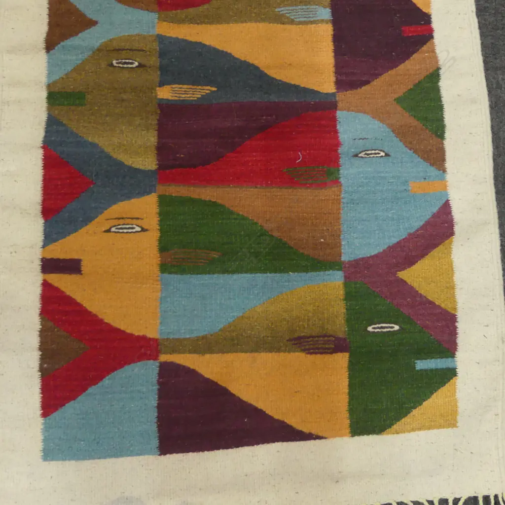 FLAT WEAVE MULTI COLOURED RUG 1380x750mm Image 1++
