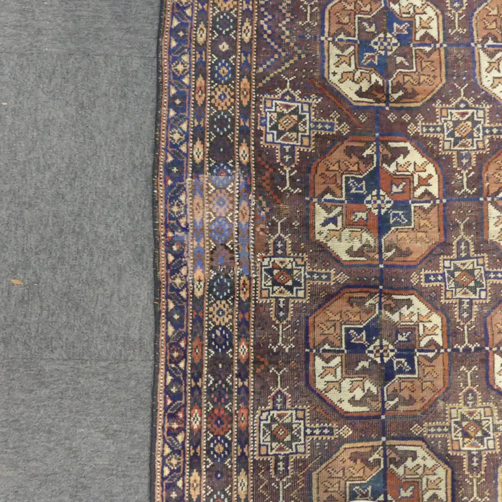 HAND KNOTTED ALL WOOL RUG, PATCH REPAIR L2040 W1000 Image 1++