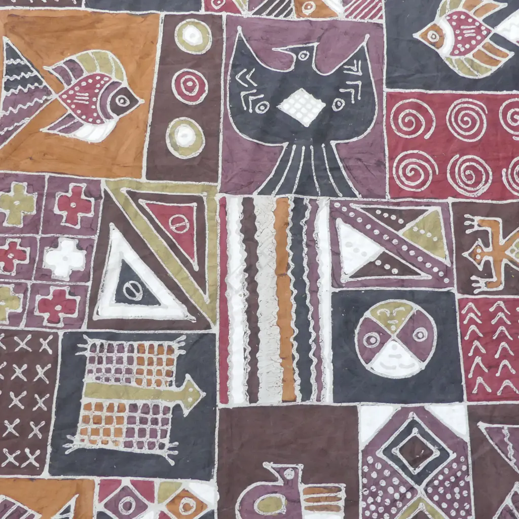 TRADITIONAL HANDMADE AFRICAN BATIK CLOTH, 1730 X 1880MM Image 1++