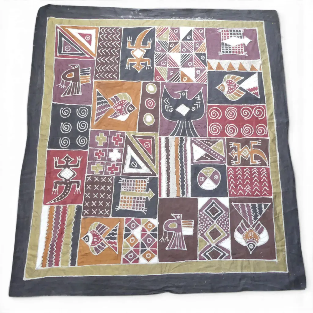 TRADITIONAL HANDMADE AFRICAN BATIK CLOTH, 1730 X 1880MM Image 1++