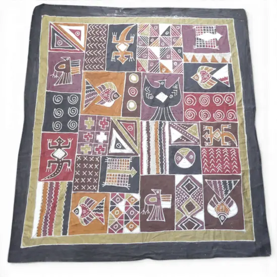 TRADITIONAL HANDMADE AFRICAN BATIK CLOTH, 1730 X 1880MM