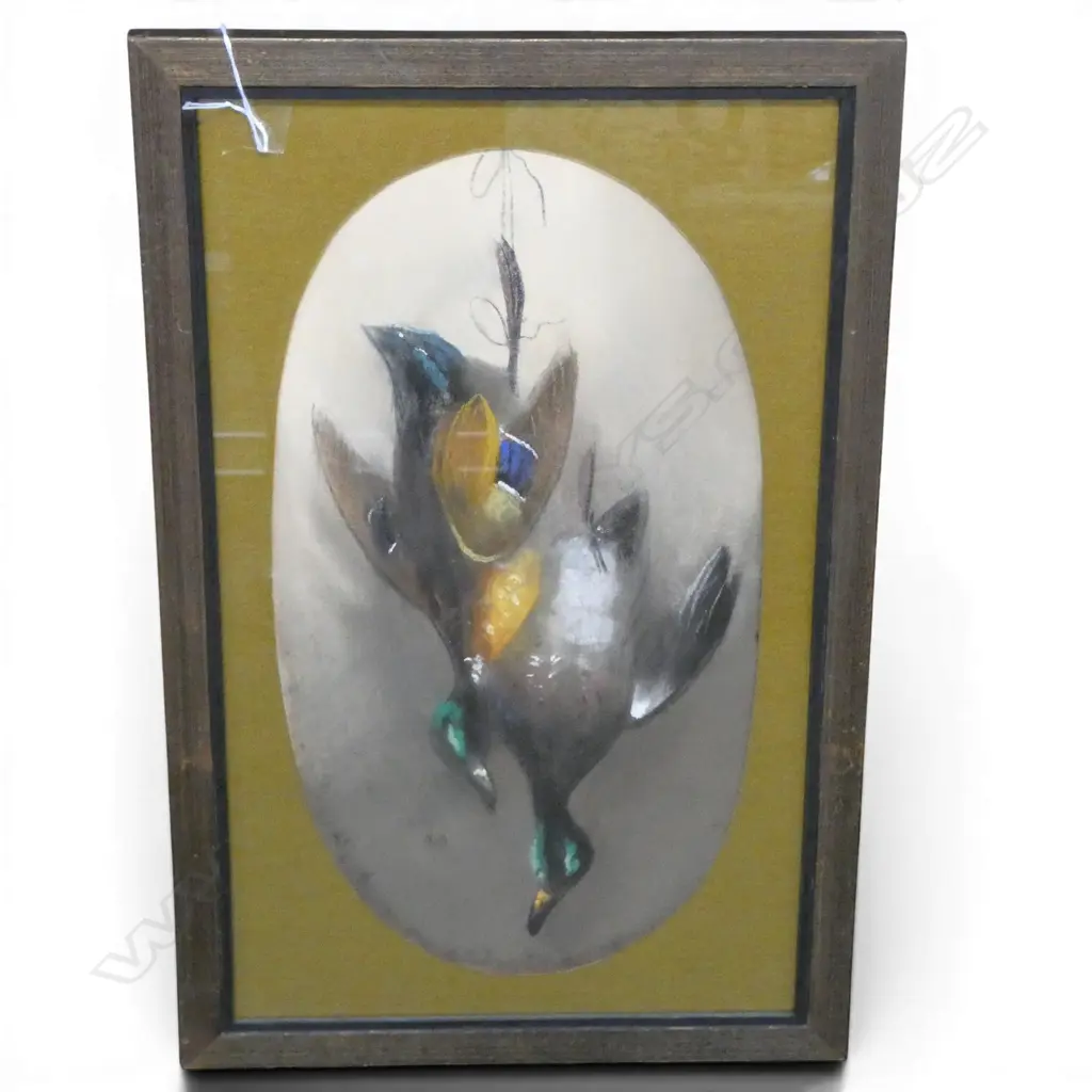 FRAMED STILLIFE PASTEL DEAD DUCKS H390 W200 MONOGRAM MM Image 1++