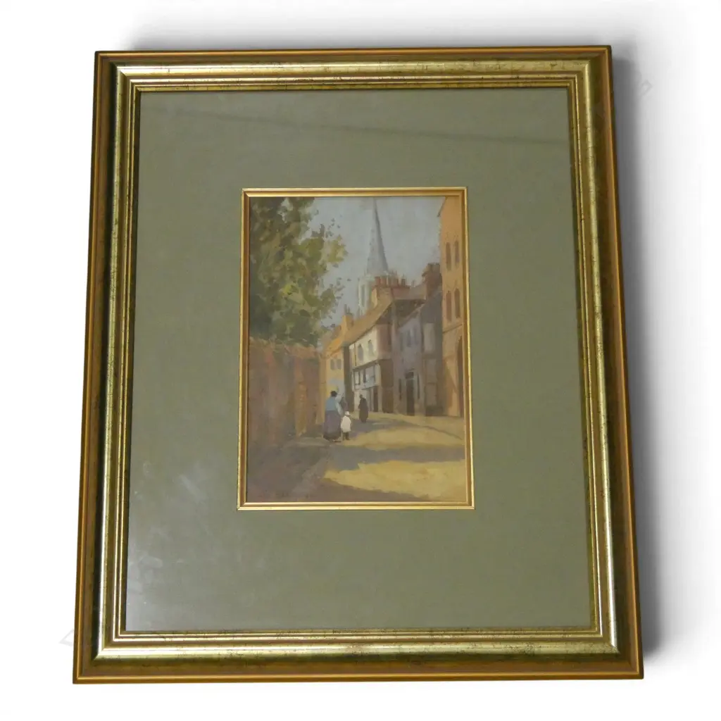 BLYTHE FLETCHER, TOWNSCAPE, GOUACHE, SIGNED & DATED '24 285x195mm Image 1++