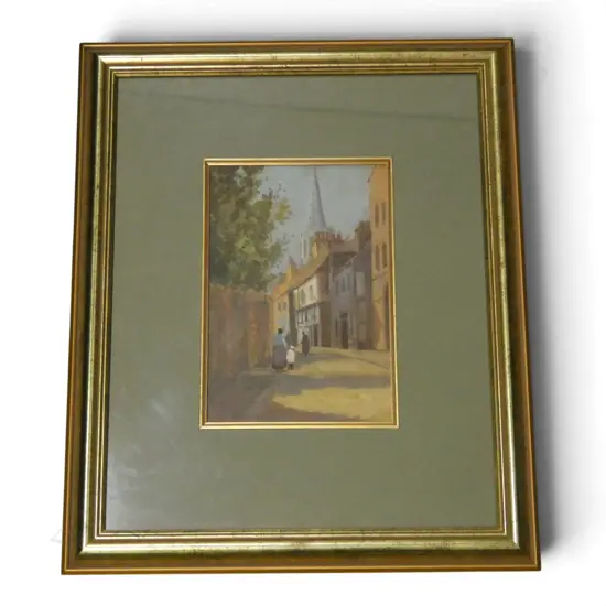 BLYTHE FLETCHER, TOWNSCAPE, GOUACHE, SIGNED & DATED '24 285x195mm