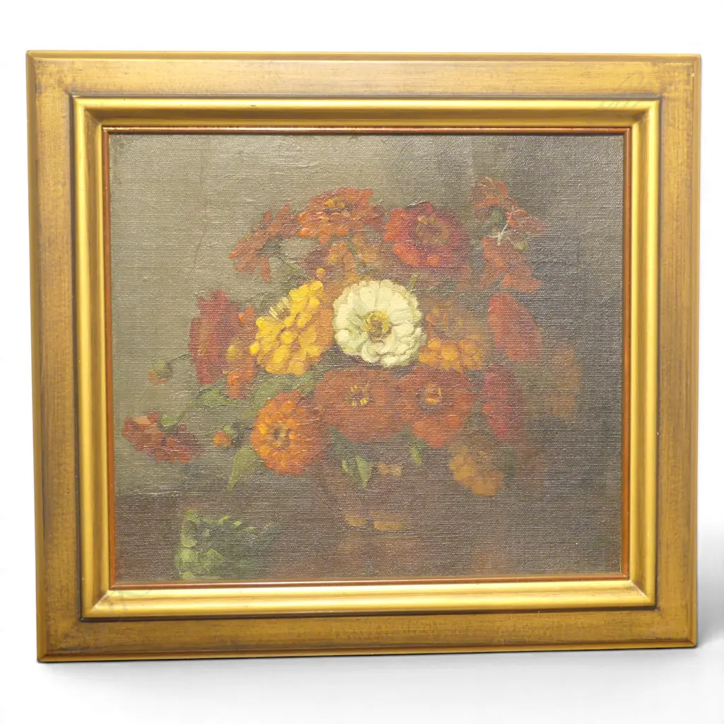 ARTIST UNKNOWN, (EARLY - MID 20TH C. NZ), STILL LIFE, OIL ON CANVAS BOARD, UNSIGNED, 335 x 380mm Image 1++