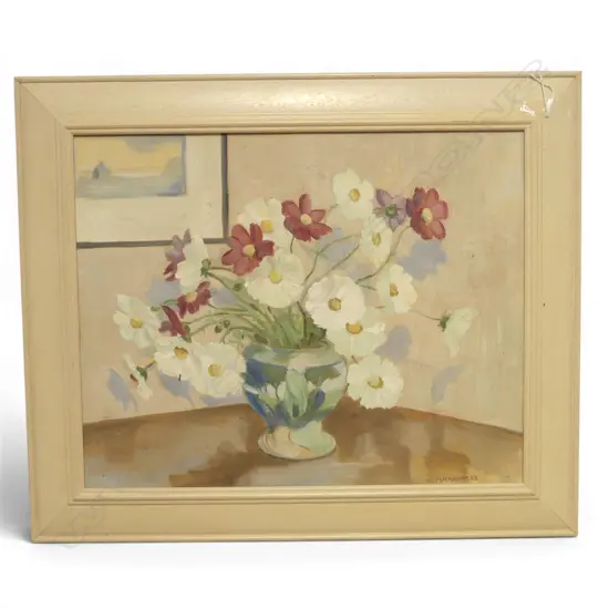 M. HARKNESS, STILL LIFE, OIL ON BOARD, SIGNED, 360  x 455mm