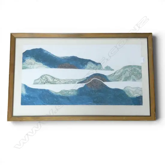 BONNIE QUIRK (NZ b.1932) 'COUNTER POINT (GREEN STATE)' PRINT 12/50, SIGNED & DATED '75 445x755mm