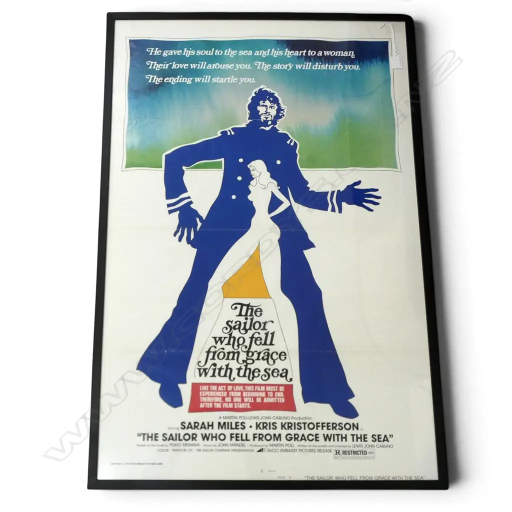 THE SAILOR WHO FELL FROM GRACE WITH THE SEA USA LITFRAMED MOVIE POSTER HO1976 AVCO EMBASSY PICS H1030 W680 FOLD CREASES Image 1++