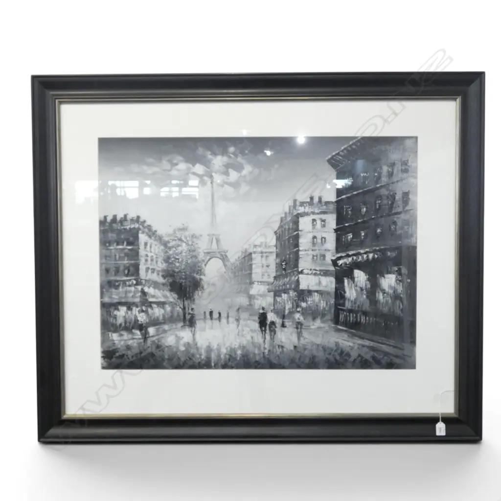 SIGNED PARIS STREET SCENE, ACRYLIC 650x880mm (1015x1240mm) Image 1++